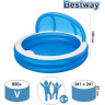 Детский бассейн BESTWAY 241х241х140см с навесом, 850л 54337 BW